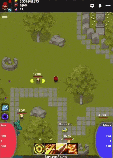 Channelling skills feature from Zenith League in Pixel Exile