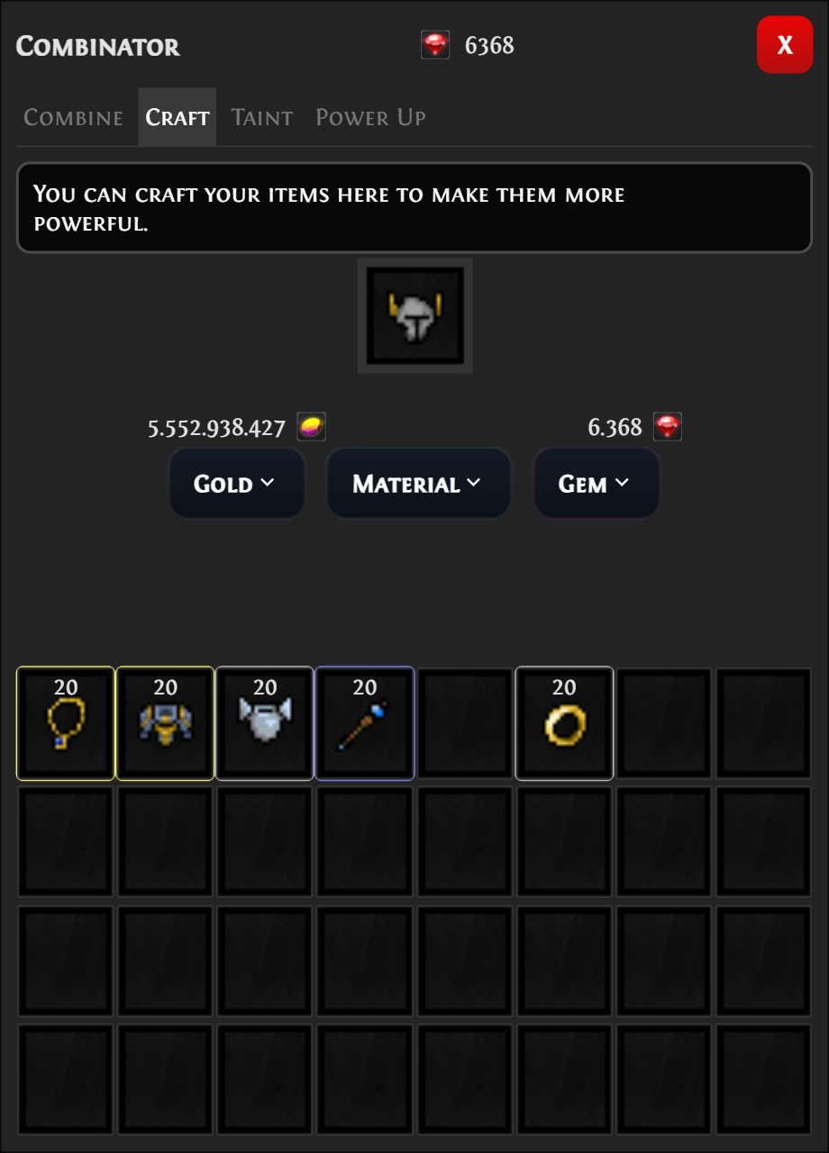 New crafting solution feature from Zenith League in Pixel Valkyrie